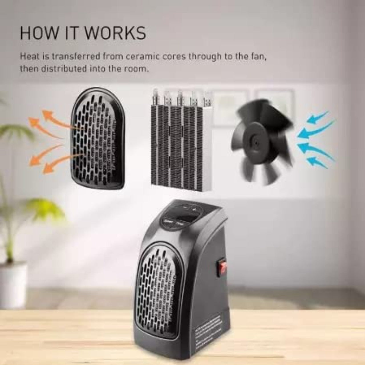 Jashiya Wall Outlet Mini Electric Portable Heater For Room