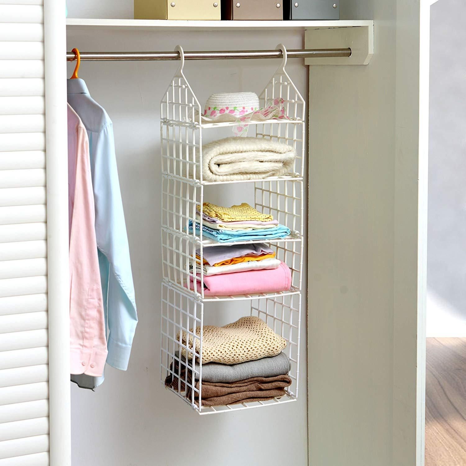 Jashiya Rs.836/-Hanging Organizer- 5 Layer Folding Clothes Storage Racks Hanging Organizer