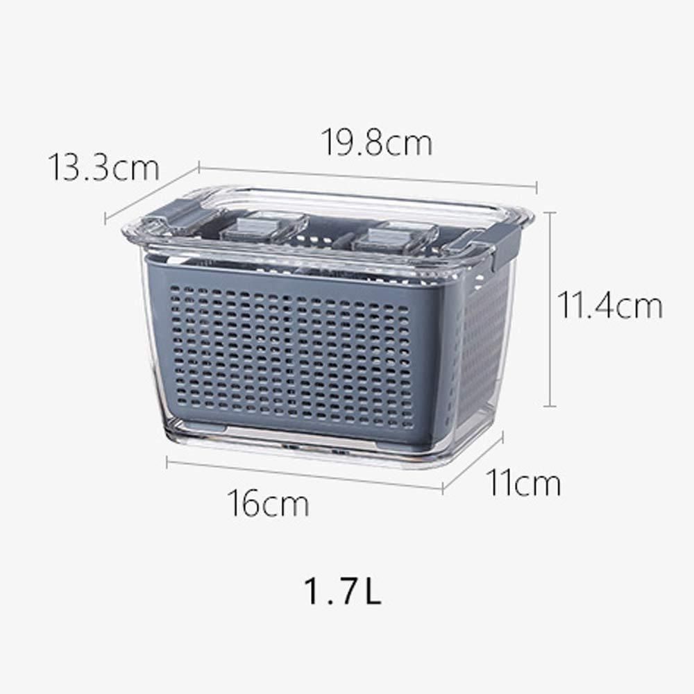 Jashiya Rs.948/-Removable Drain Basket-Fridge Storage Box Refrigerator Fresh Vegetable, Fruit, Meat Container Removable Drain Basket Storage Containers with Lid Kitchen