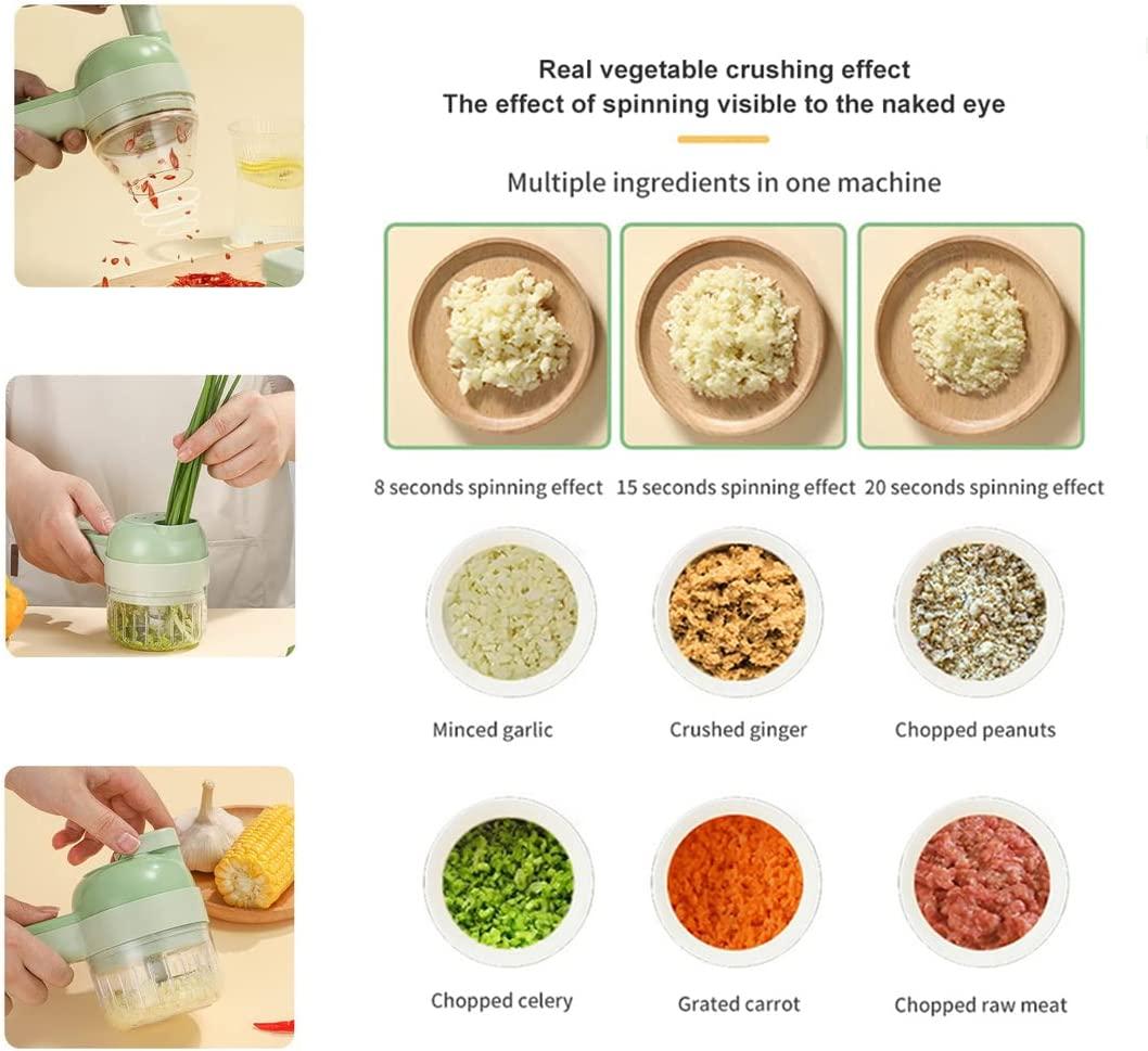 Jashiya Rs.980/-4 in 1 Portable Electric Vegetable Cutter Set