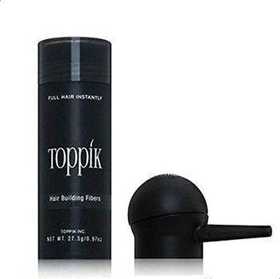 Jashiya Toppik Hair Building Fibers, Keratin-Derived Fibres for Naturally Thicker Looking Hair, Cover bald spot - Black 27.5 gm with Spray Applicator, Combo Pack