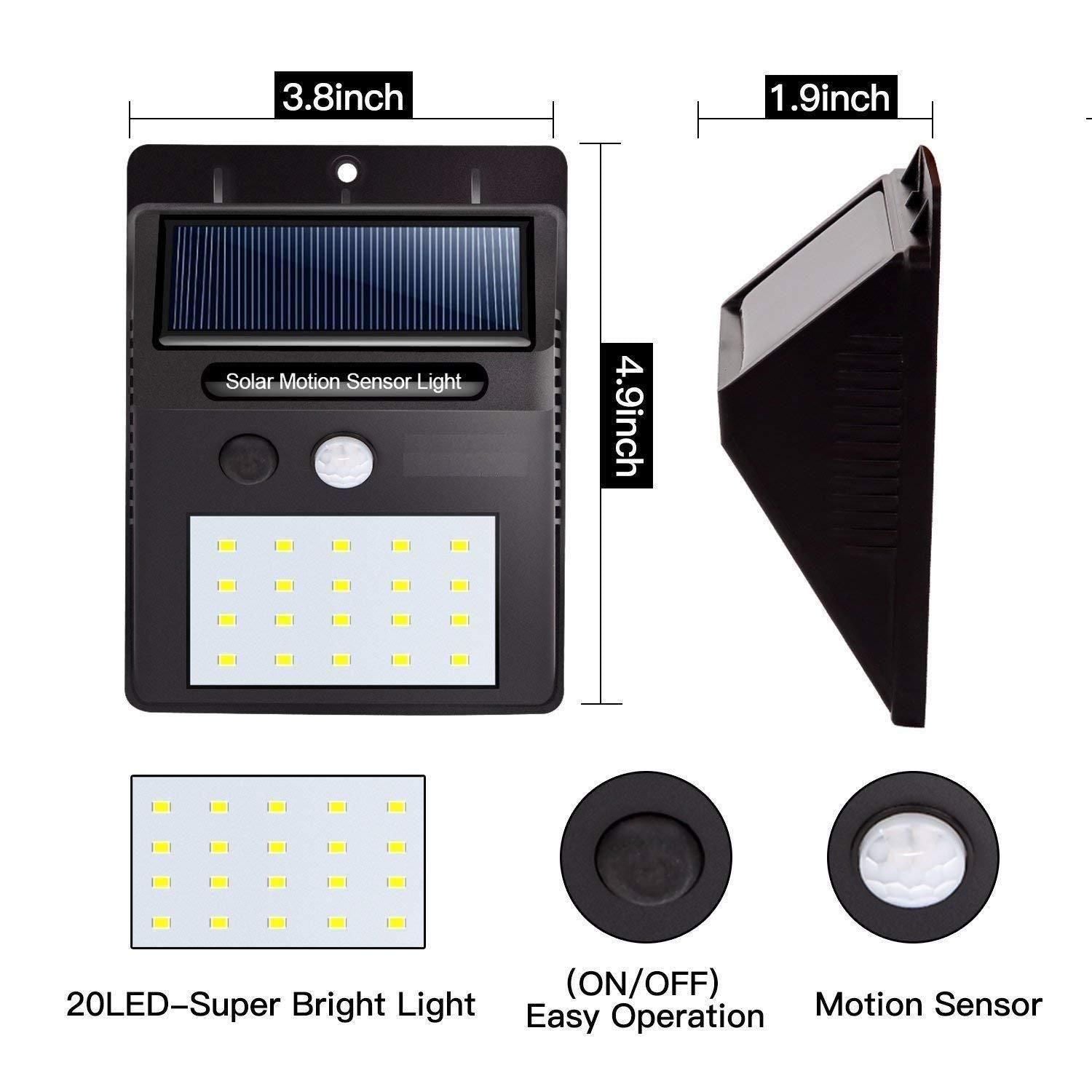 Jashiya Rs.538/-Security Light- 20 LED Bright Outdoor Security Lights with Motion Sensor