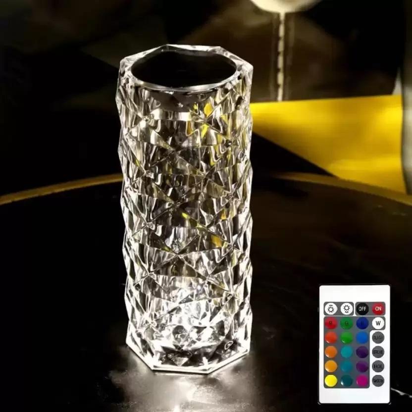Jashiya Rs.1024/-Crystal Diamond Night Lamp 16 Color RGB Chnging LED Lights USB Remote Night Lamp Table Lamp��(15 cm, Multicolor)