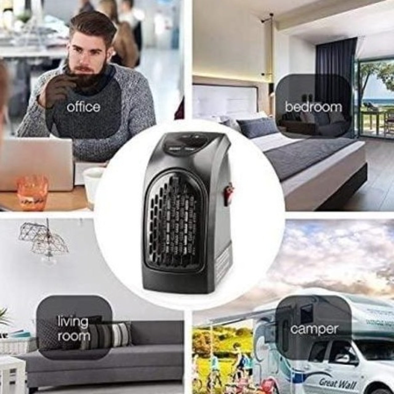 Jashiya Wall Outlet Mini Electric Portable Heater For Room