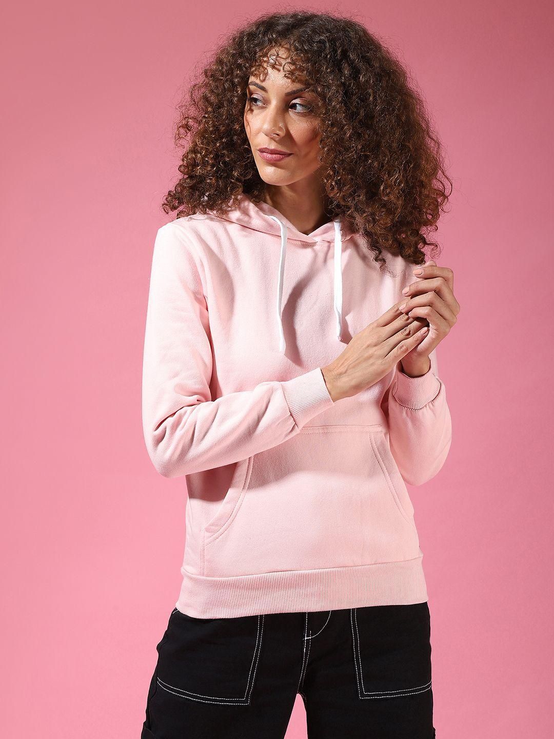 Jashiya Rs1109/- Women's  Cotton Pink Solid Sweatshirt