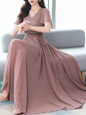 Jashiya Rs.772/-Women's Brown ROZIA Georgette Long Dress