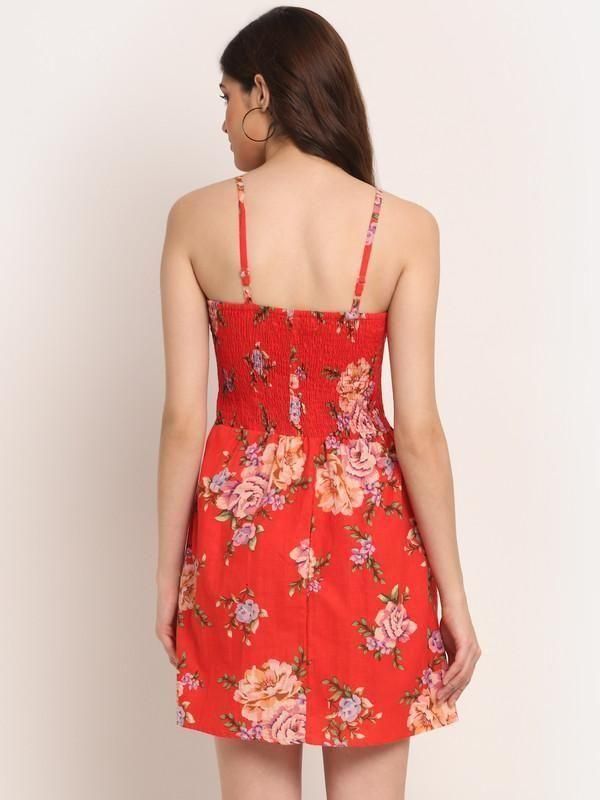 Jashiya Rs.650/-Aawari Women's Rayon Jaal Printed Bobbin Short Dress
