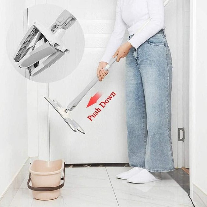 Jashiya leaning Mop-Flat Floor Mop, Reusable Pad, 360 Degree Dry Wet Mop Home Kitchen
